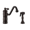 Whitehaus Sgl Lever Faucet W/ Traditional Swivel Spout And Brass Side Spray, Brnz WHKTSL3-2200-NT-ORB